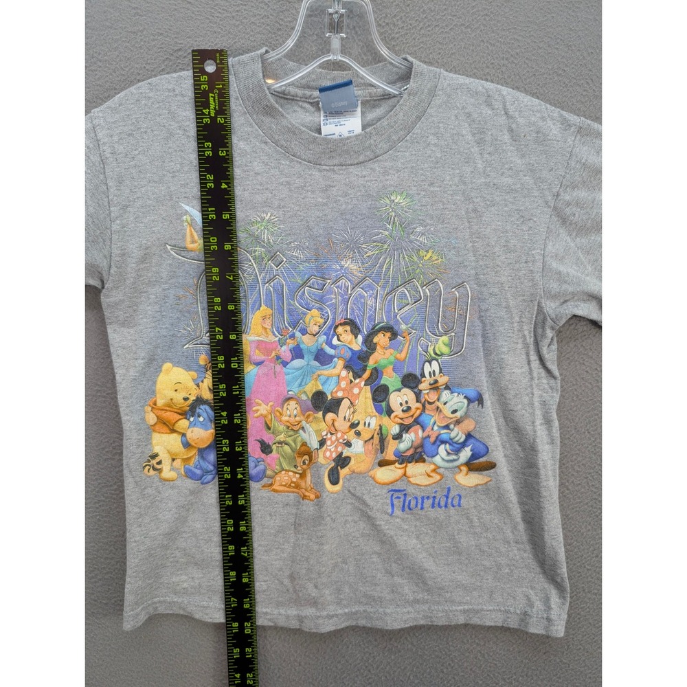 Disney Characters Florida T-Shirt Youth‎ Size M (10-12) Gray Made in USA Casual - Picture 7 of 9